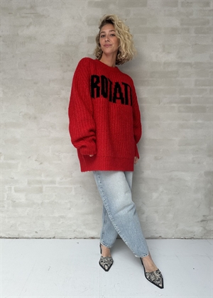 Brandy Knitted Logo sweater High Risk Red ROTATE By Birger Christensen